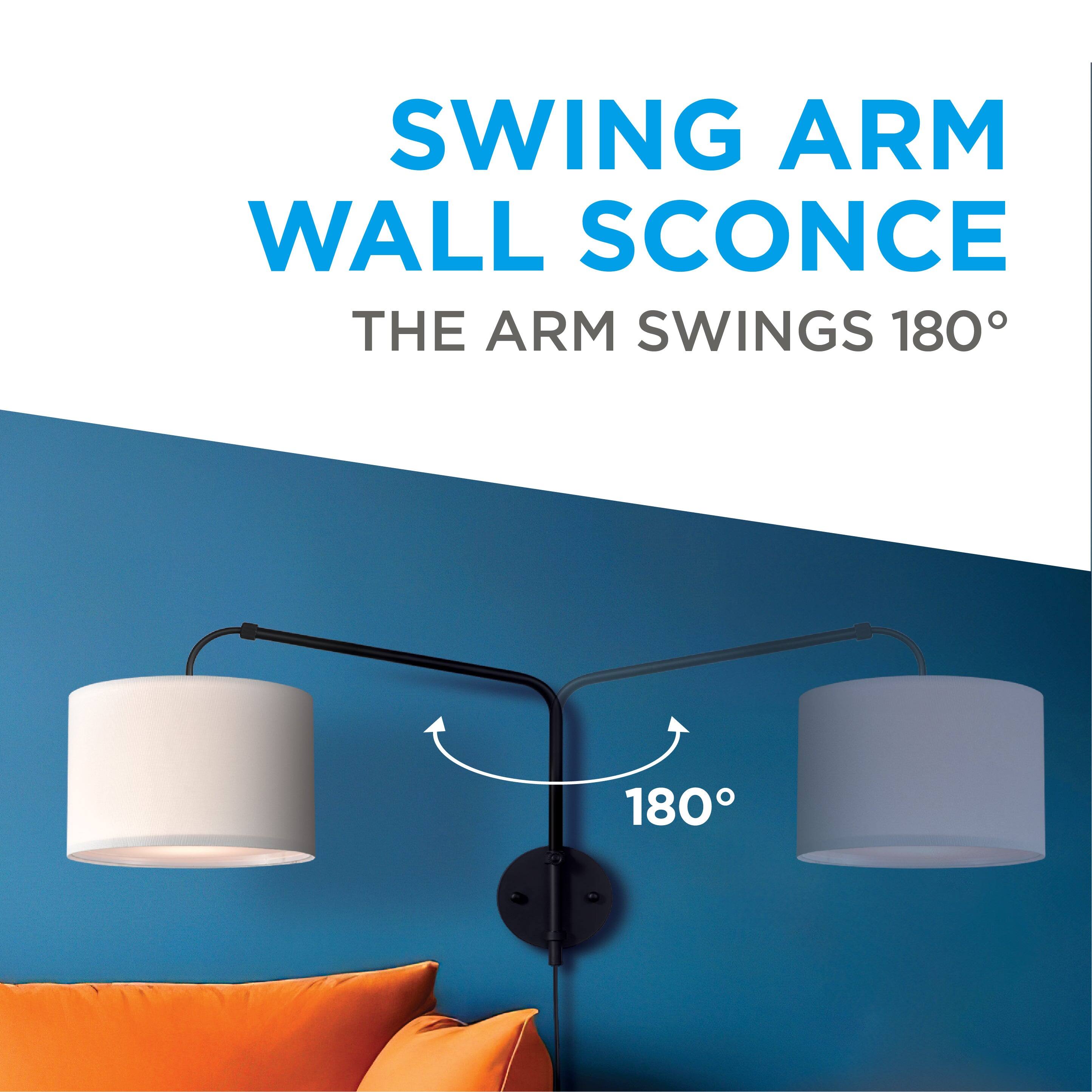 SWING ARM WALL SCONCE  
THE ARM SWINGS 180°