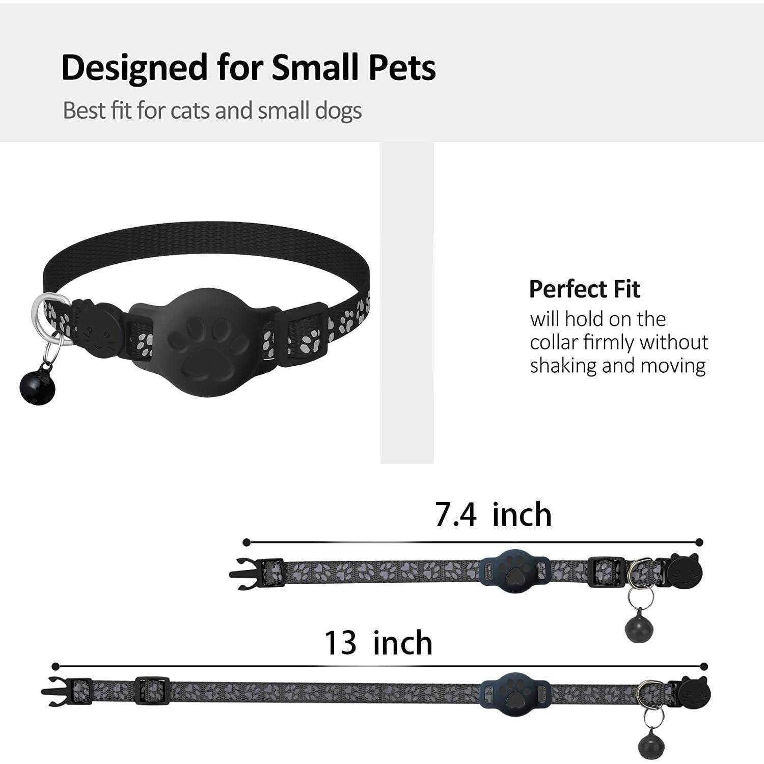 Designed for Small Pets  
Best fit for cats and small dogs  

Perfect Fit  
will hold on the collar firmly without shaking and moving  

7.4 inch  
13 inch