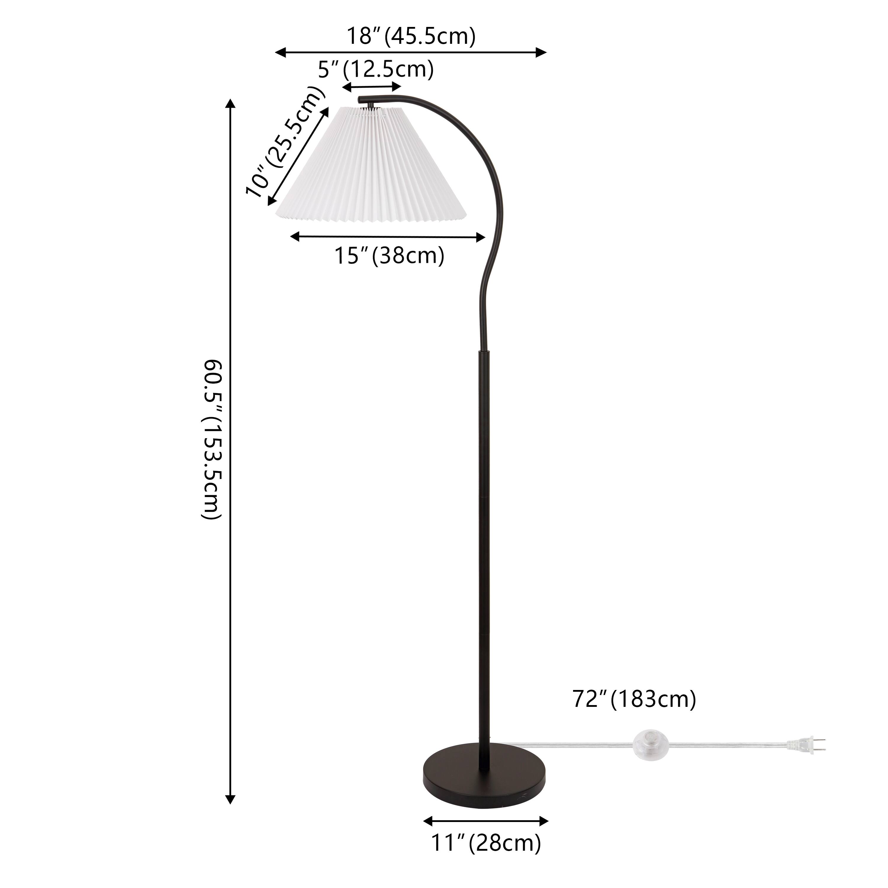 18" (45.5cm)  
5" (12.5cm)  
10" (25.5cm)  
15" (38cm)  
60.5" (153.5cm)  
72" (183cm)  
11" (28cm)