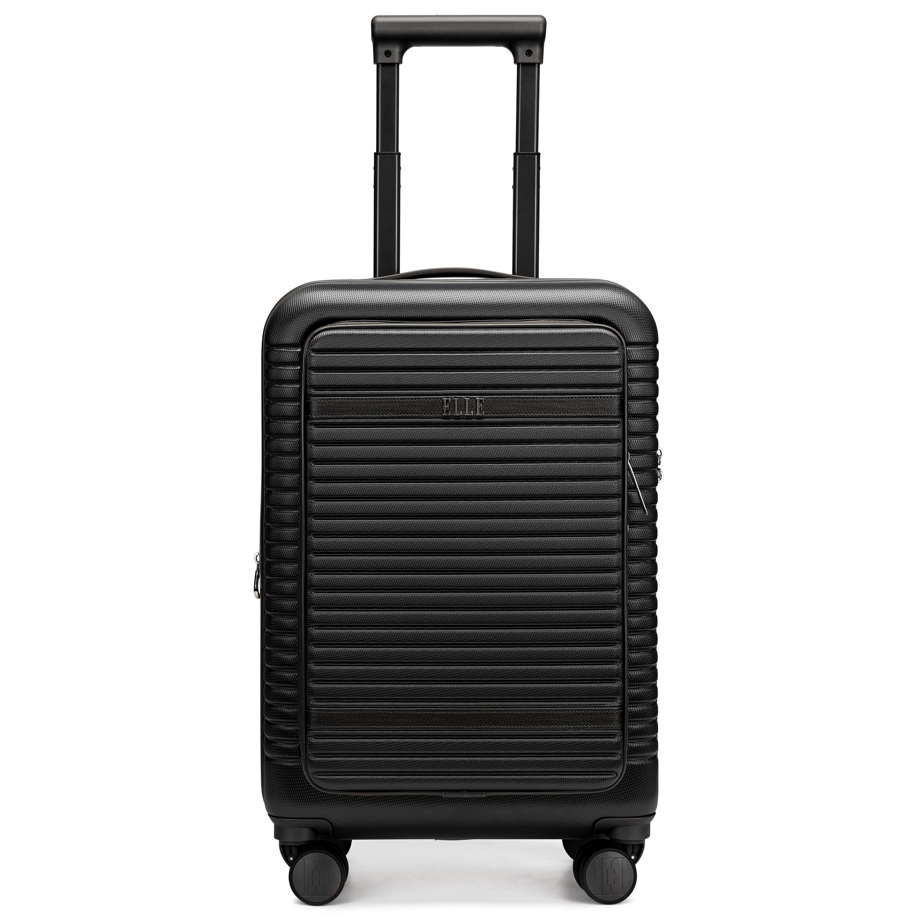 Elle - Escape Expandable Carry-on Suitcase with Front Laptop Pocket - Black