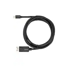 Front. Visiontek - Mini DisplayPort to DisplayPort 2M Active Cable (M/M) - 6.56 ft DisplayPort A/V Cable for Monitor, Projector, Audio/Vide - Black.