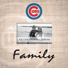 Fan Creations - Chicago Cubs 10'' x 10'' Burlap Pattern Frame - Multicolor