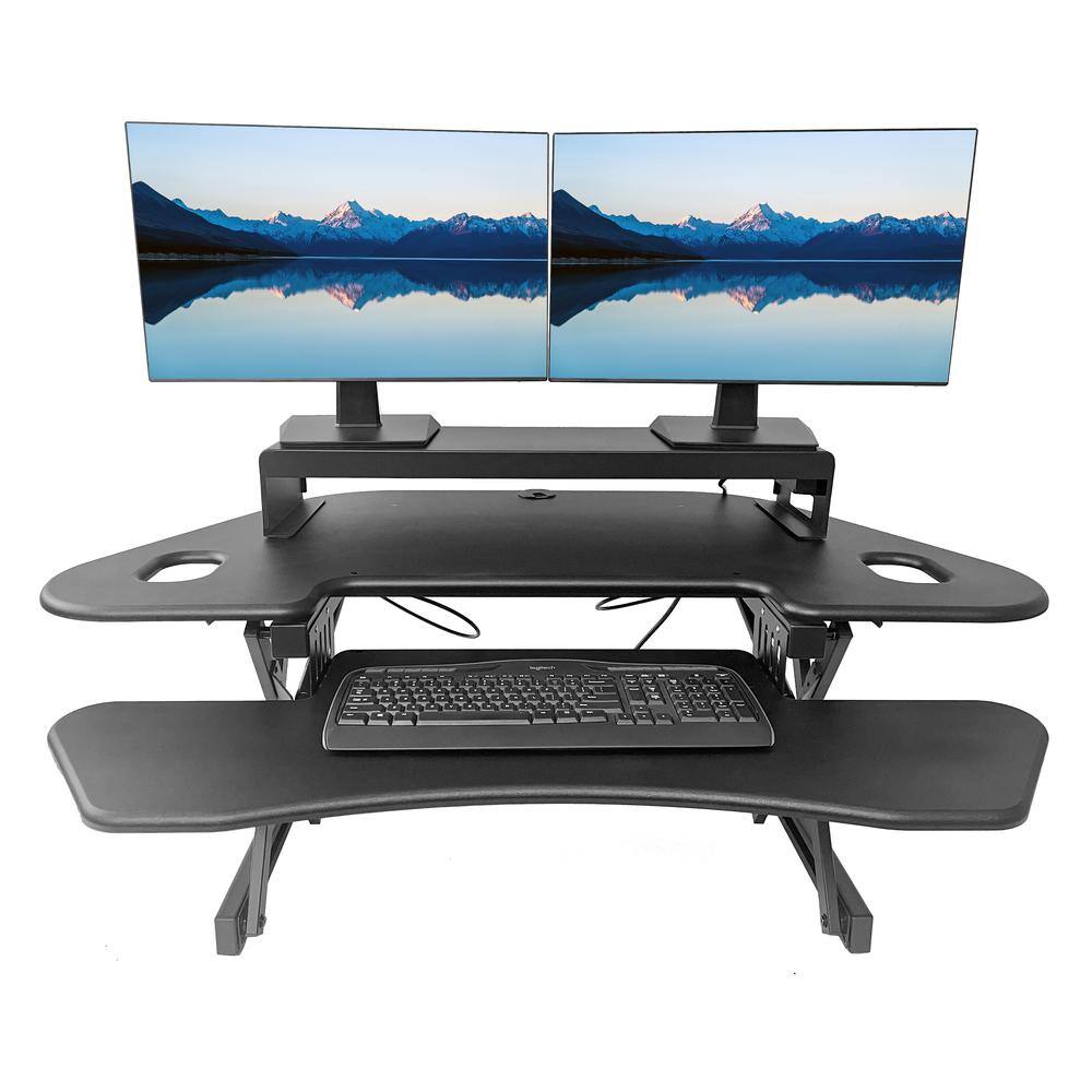 Angle. Rocelco - 46" Height Adjustable Corner Standing Desk Converter - Black.