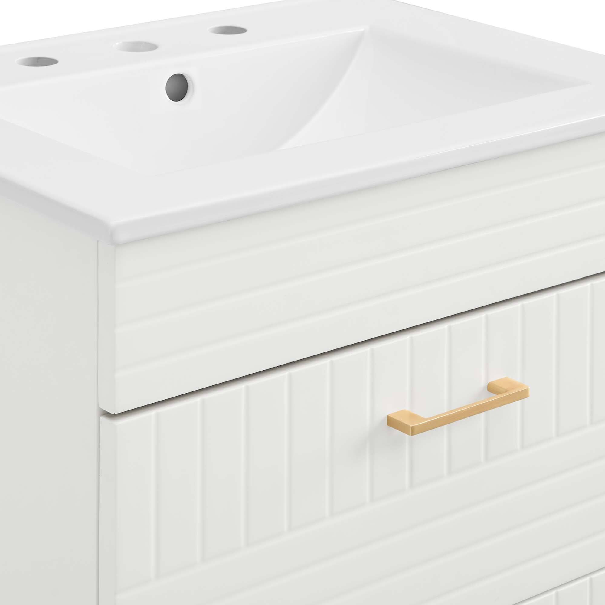 Alt View 5. Modway - Daybreak Bathroom Vanity Basin Included by Modway - White White.
