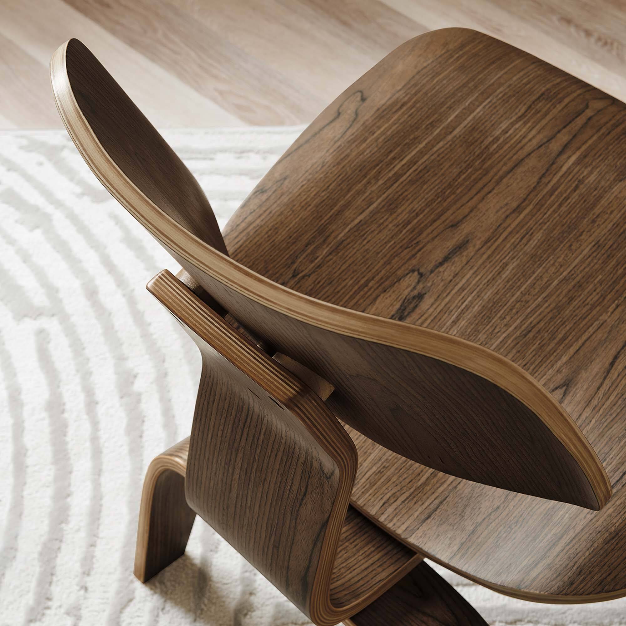 Alt View 1. Modway - Fathom Wood Lounge Chair by Modway - Walnut.