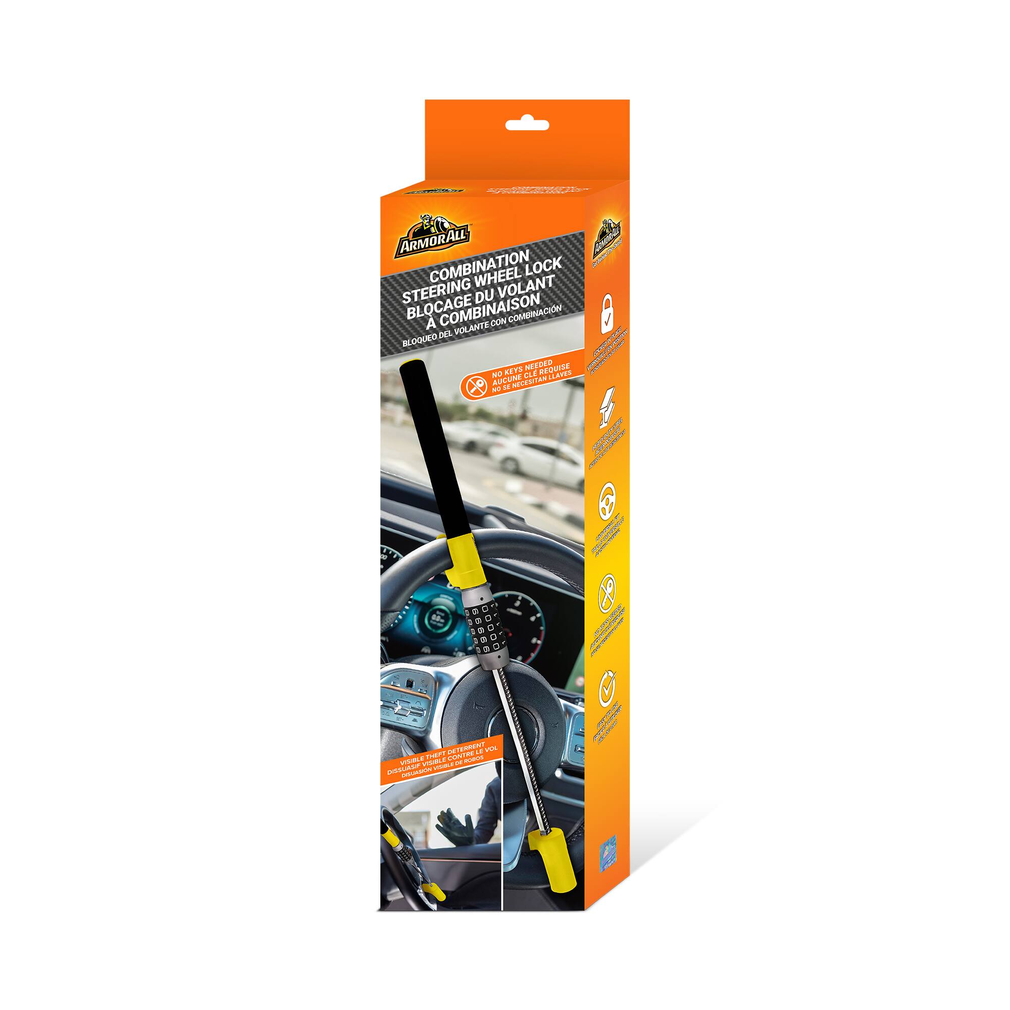 ARMORALL Combination Wheel Lock Steering Du Volant Blocage Combinacion A Ouint Del Volantr Redoueo A ser! .ITA Ne Eo Rq - - N sad A Laves AIut RcAnoN A da