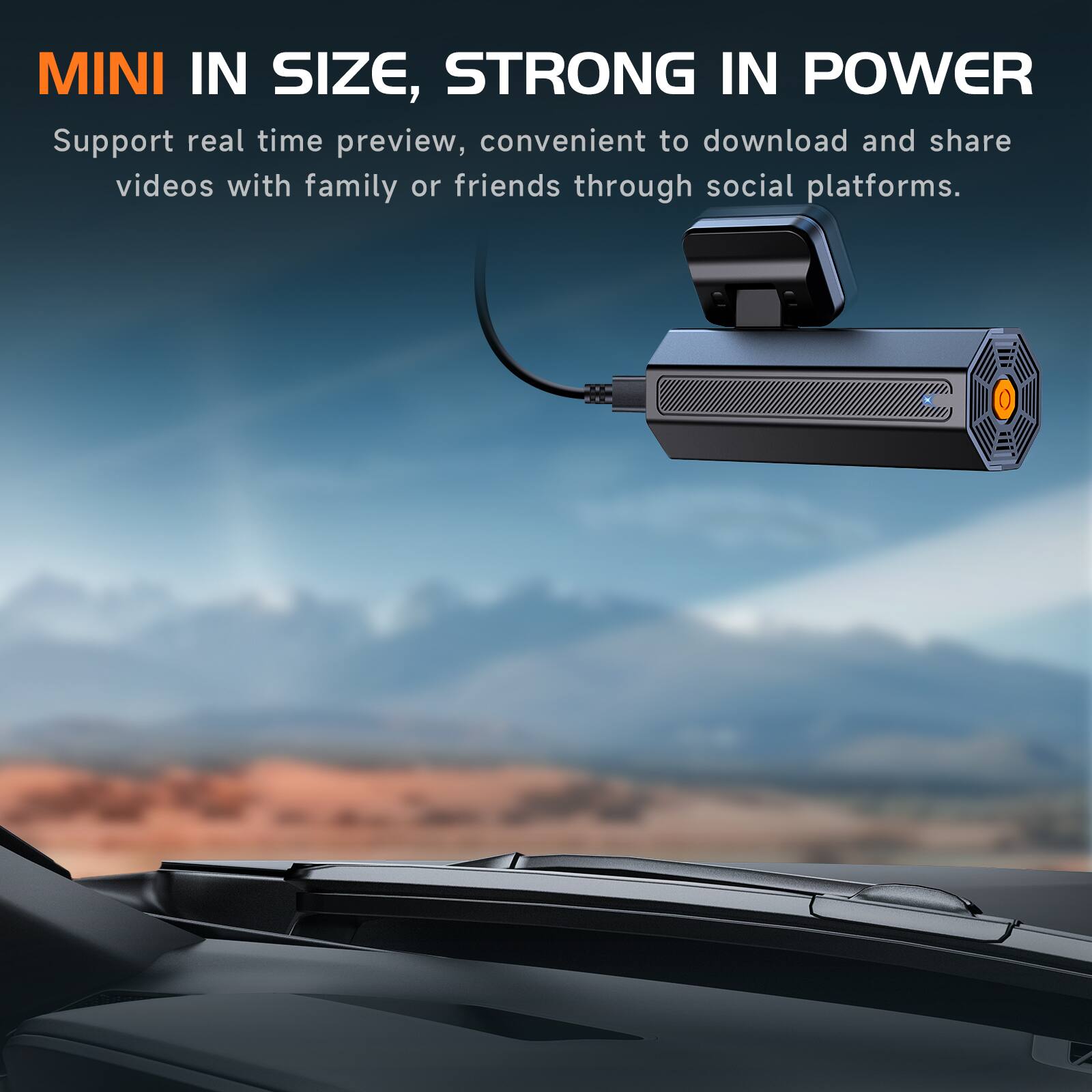 MINI IN SIZE, STRONG IN POWER

Support real time preview, convenient to download and share videos with family or friends through social platforms.