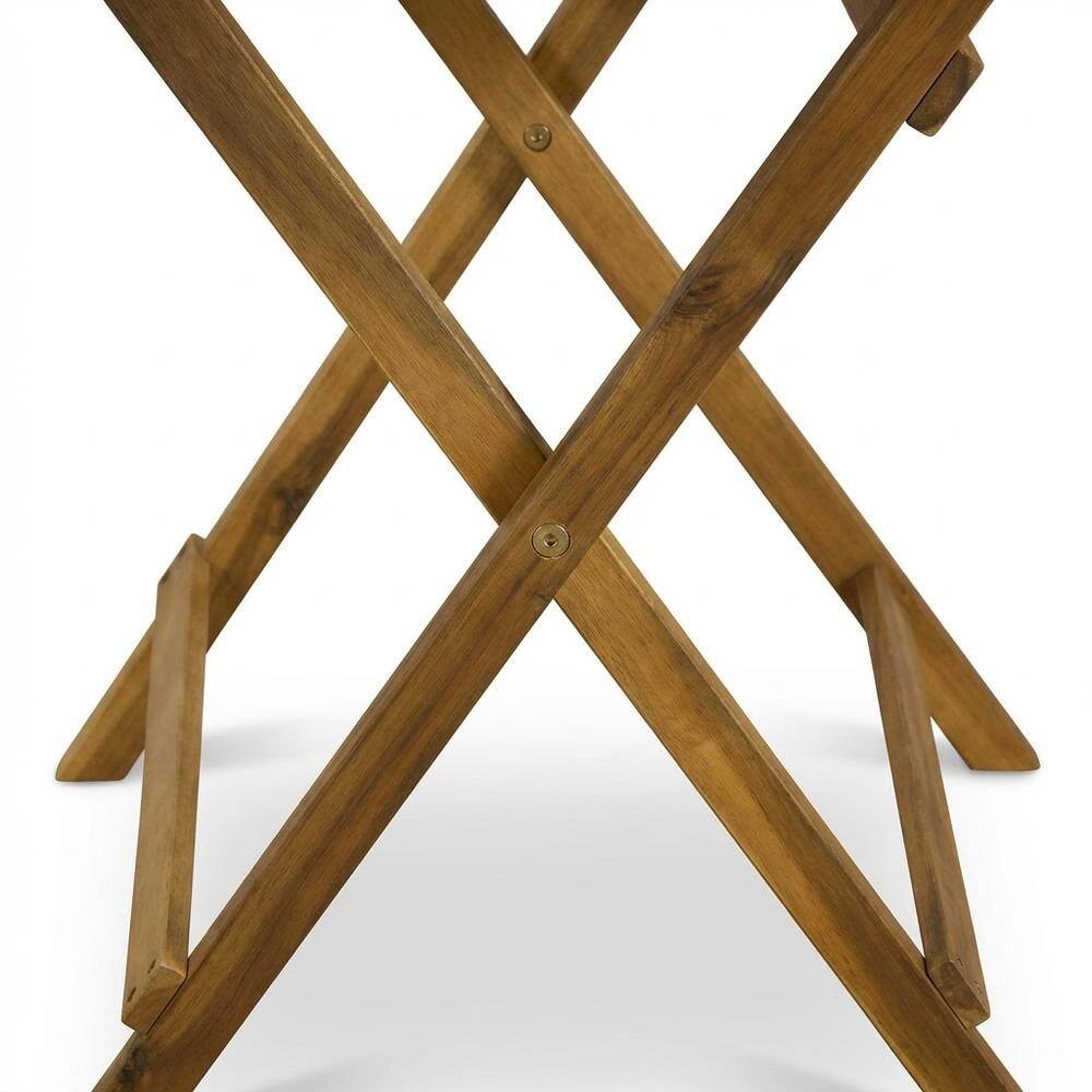 Back. Outdoor Escape - 3-Piece Outdoor Dining Set Wood Patio Table with 2 Chairs - Natural Oil.