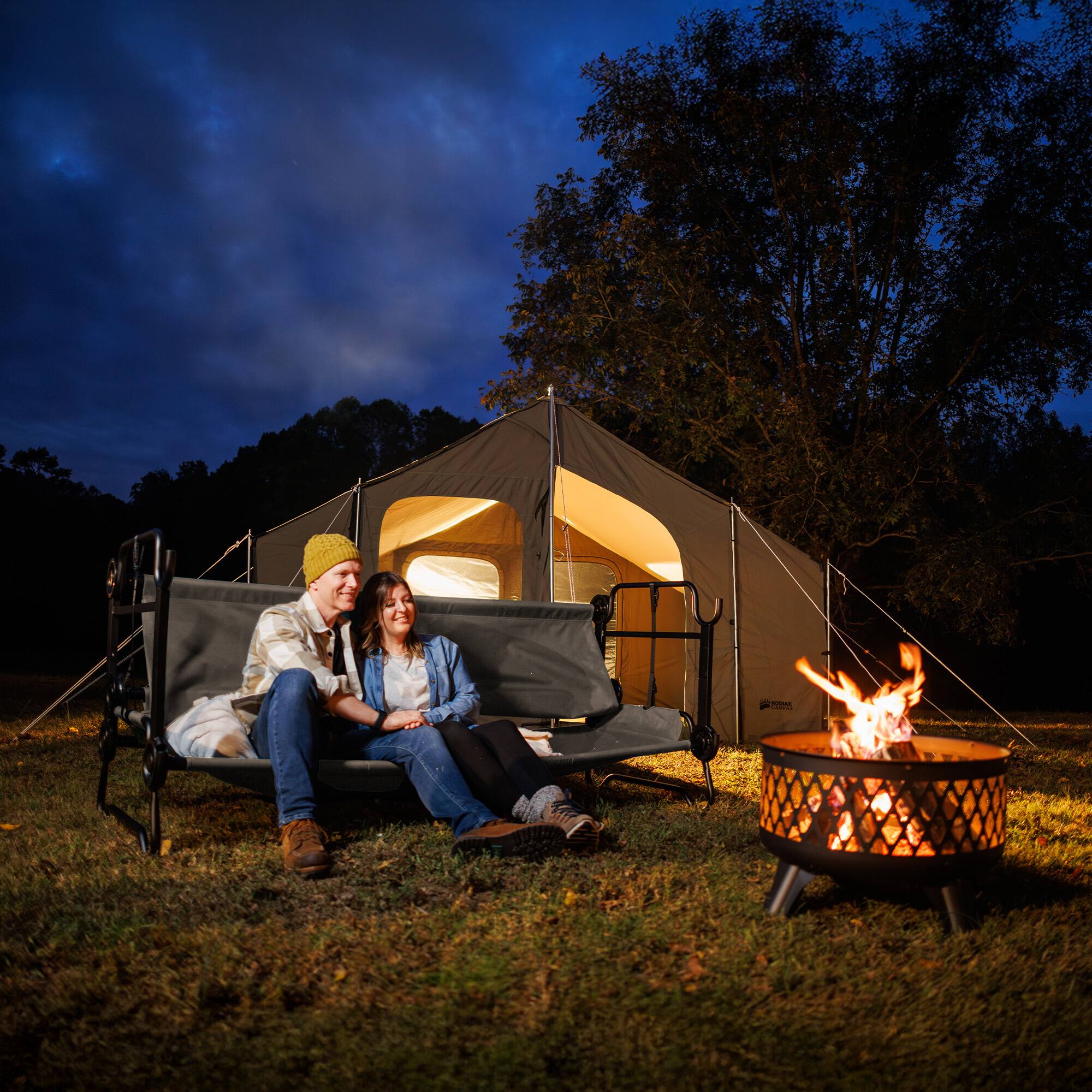 Alt View 5. Disc-O-Bed - Disc-O-Bed Large Outdoor Convertible 2 Person Portable Camping Bunk Cots, Tan - Tan.