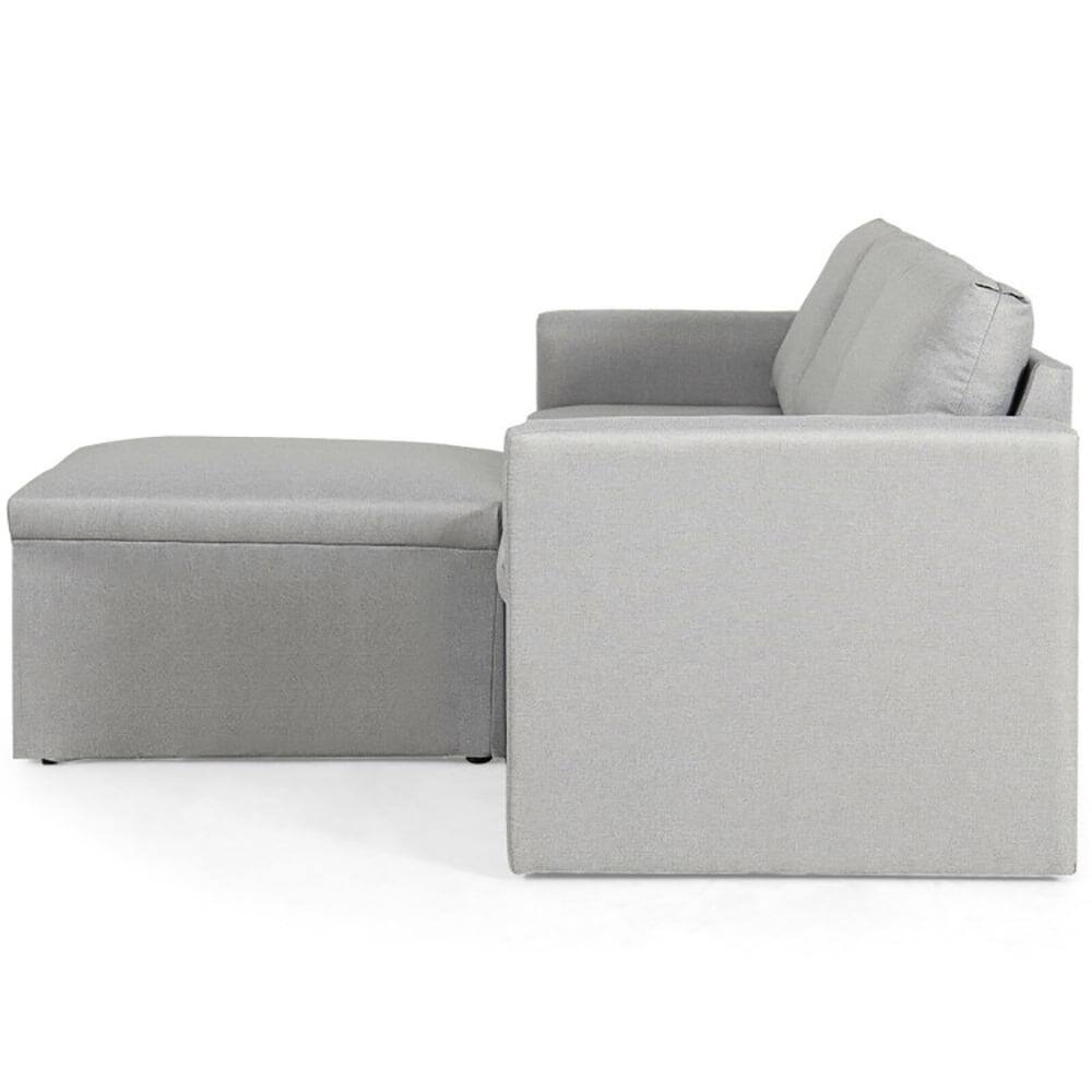Back. Kadyn - Loveseat Sofa, Modern Couch, Convertible L-Shaped Sectional Sofa Couch with Reversible Chaise-Light Gray - Gray.