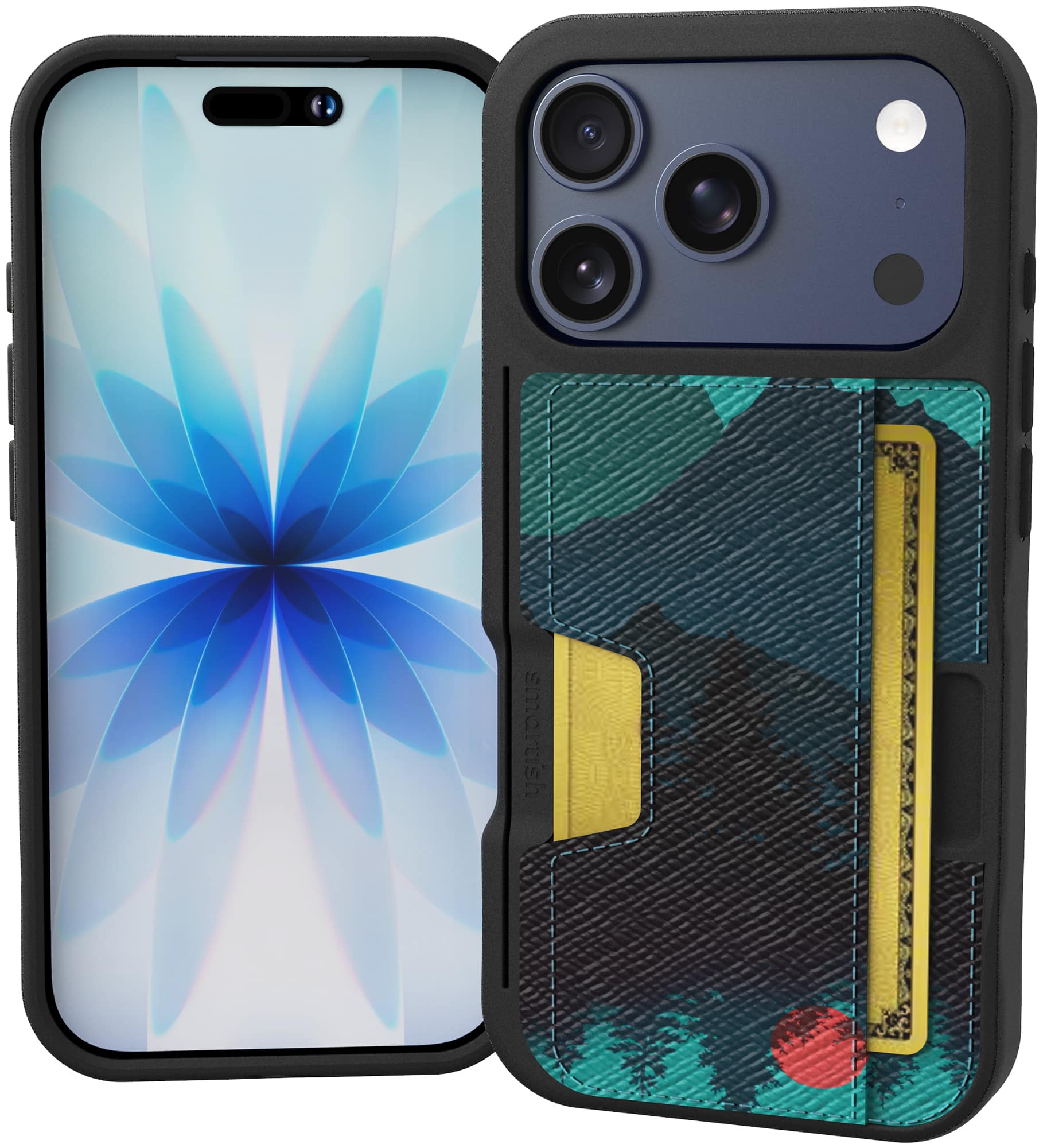 Smartish - iPhone 17 Pro Wallet Case - Wallet Slayer Vol 2 - Slim Card Holder w/ Card Kickstand - Moving Mountains - [Moving Mountains]