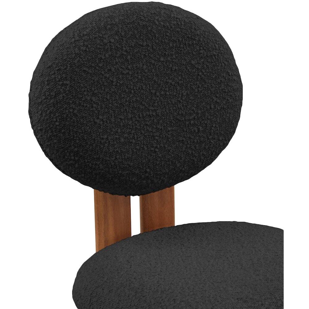 Alt View 4. Meridian Furniture - Napa Black Boucle Fabric Dining Chair, Set of 2 - Black.