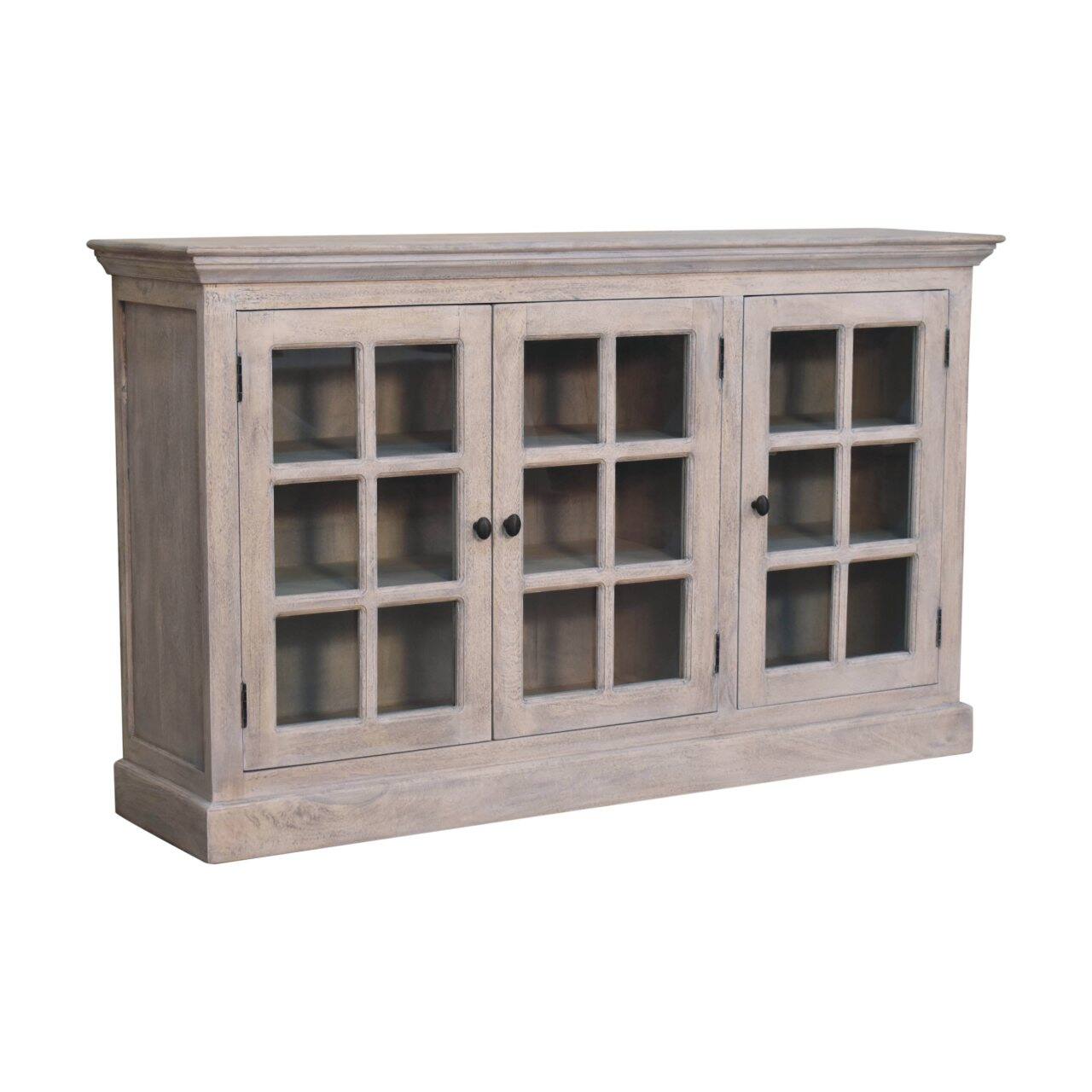 Back. Artisan Furniture - Artisan Furniture Solid Wood Stone Wash Triple Glazed Cabinet - stone wash.