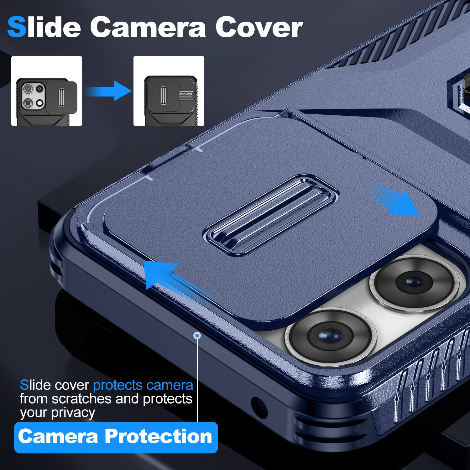 Slide Camera Cover

SCOVER SPORTIFICIAL

Slide cover protects camera from scratches and protects your privacy

Camera Protection