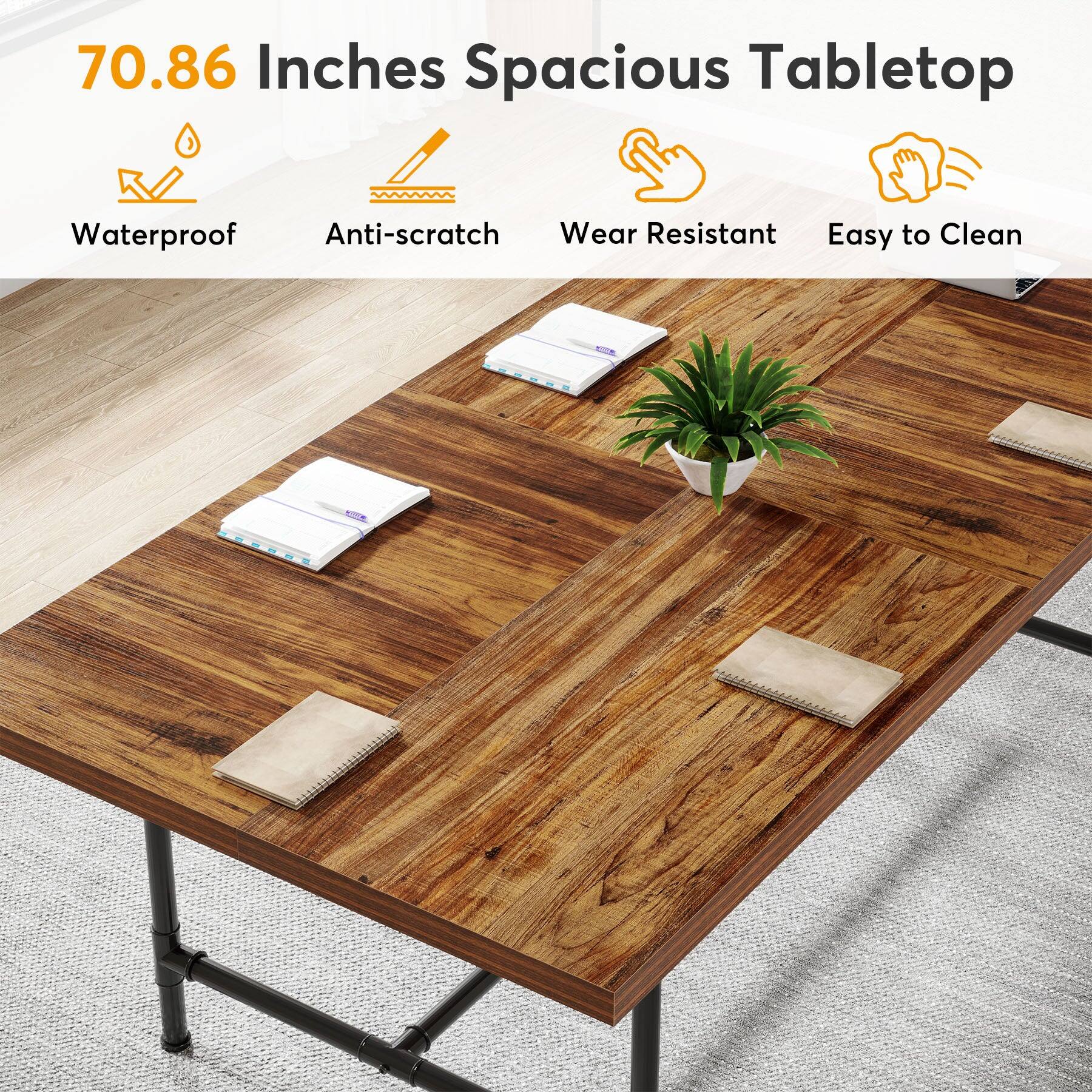 70.86 Inches Spacious Tabletop

Waterproof
Anti-scratch
Wear Resistant
Easy to Clean