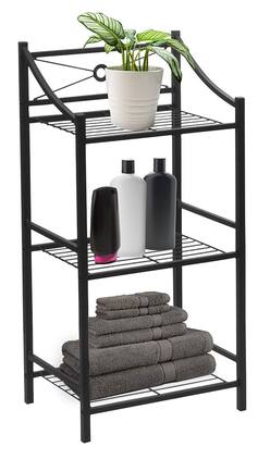 Sorbus - Bathroom Storage Shelf, 3-Tier Freestanding Toilet Storage Shelves, Display Bath Essentials, Planters - Black