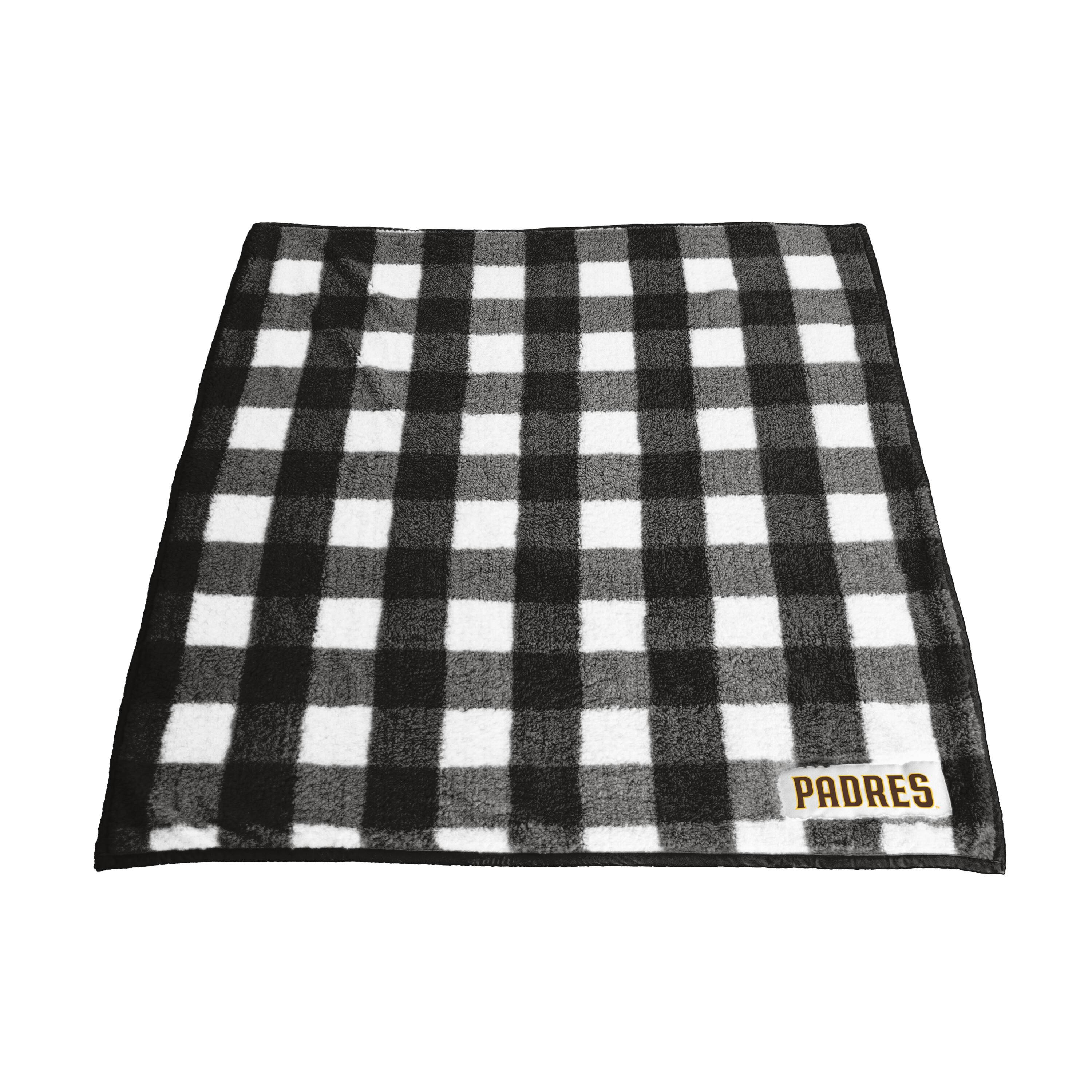 Alt View 1. Logo Brands - San Diego Padres 50'' x 60'' Buffalo Check Frosty Fleece Blanket - Multicolor.