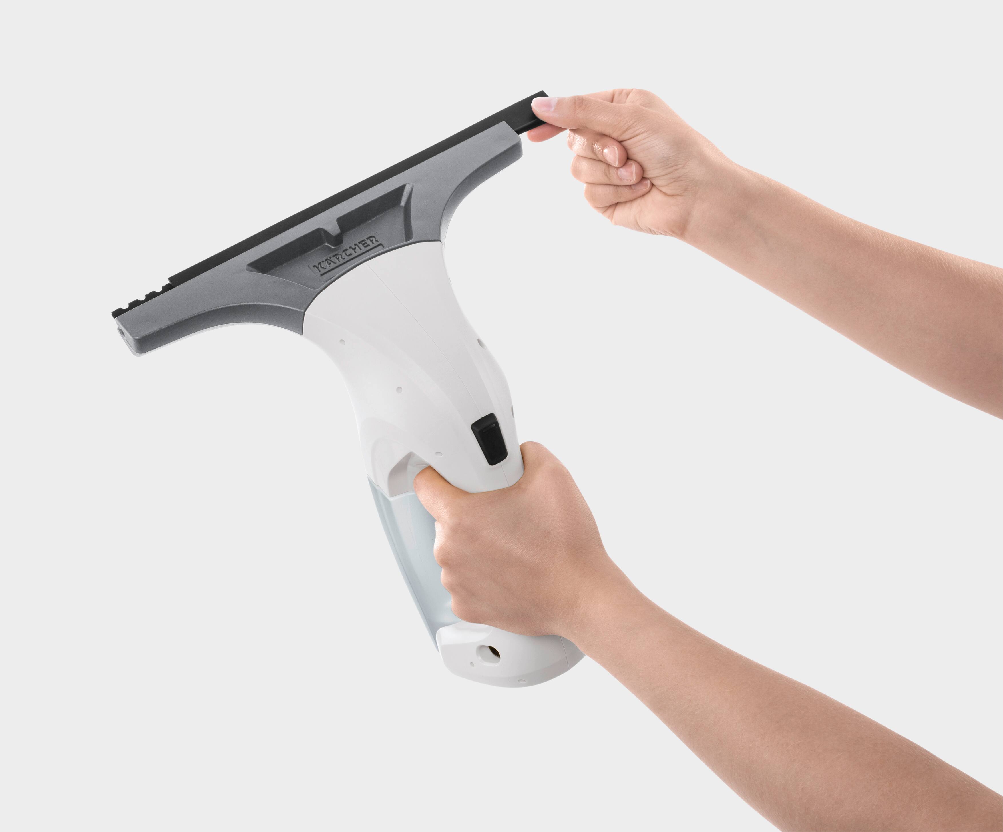 Back. Karcher - WV 1 Window Vac, Electric Squeegee, Window Vacuum Cleaner 10" Blade, Spray Bottle, Microfiber Pad and Glass Cleaner.