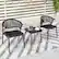 Alt View 1. Costway - 3 PCS Patio Rattan Furniture Set with Tempered Glass Tabletop Wicker Seat - Mix Brown + Black.