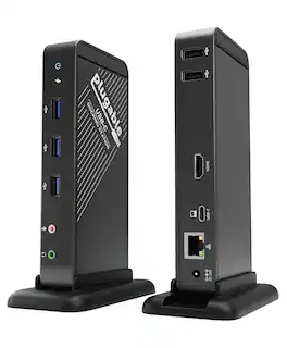 Plugable - USB-C Dock with 4K HDMI 60W Charging Ethernet - 3x USB 3.0 Ports - TAA Compliant - Black
