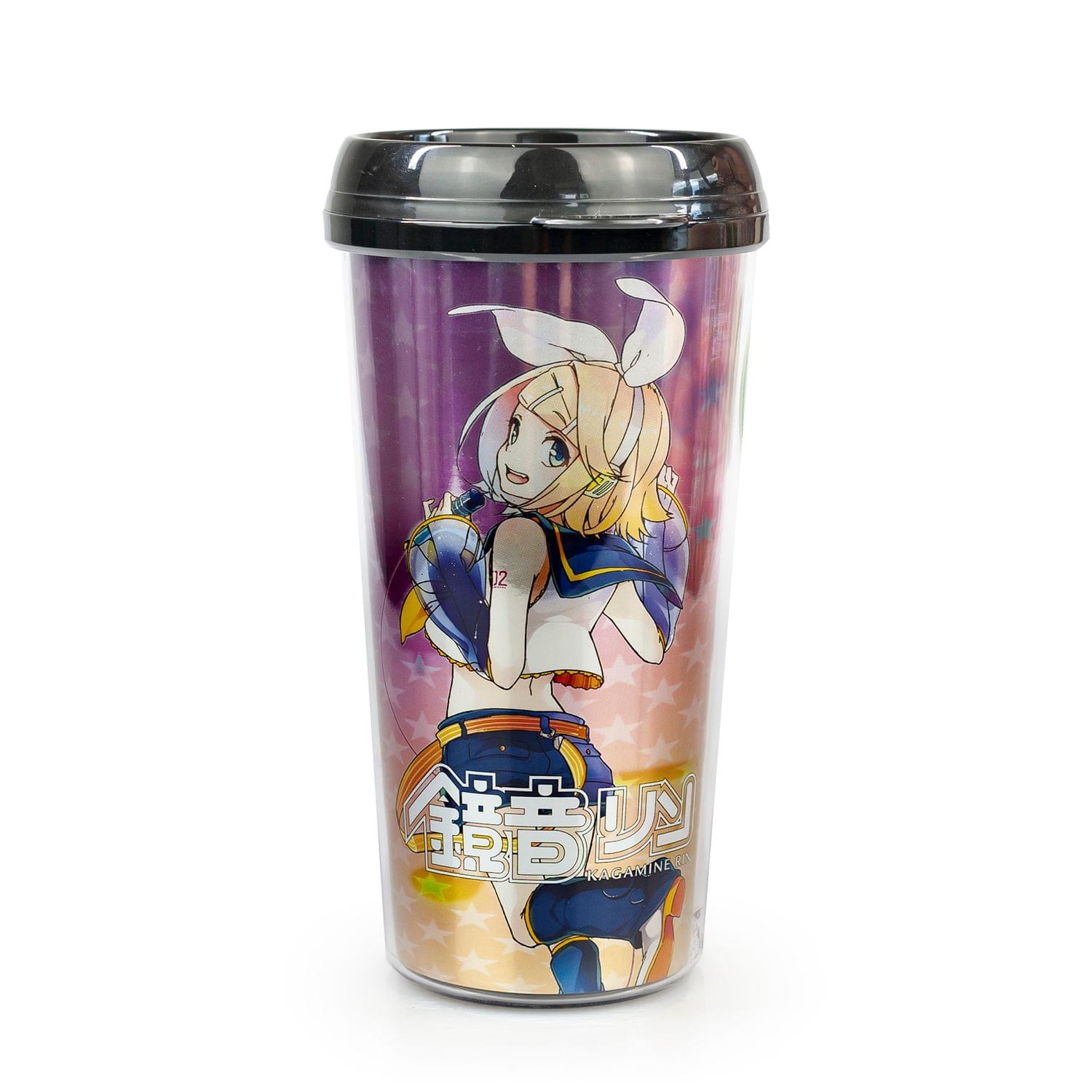 Alt View 1. Just Funky - Hatsune Miku Collectibles | Crypton Voice Hatsune Miku 16 oz Travel Mug - Multi-Color.