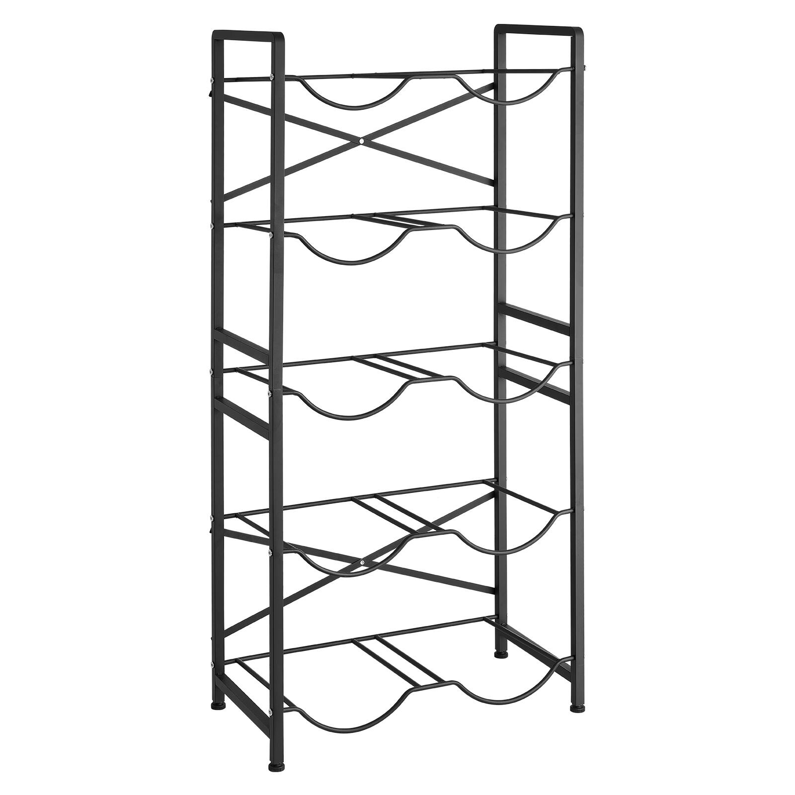 Alt View 5. VEVOR - Water Jug Holder, 5 Tiers Double Rows 3 and 5 Gallon Water Bottle Holder for 10 Bottles, Heavy Duty Jug Rack Organizer - Black.