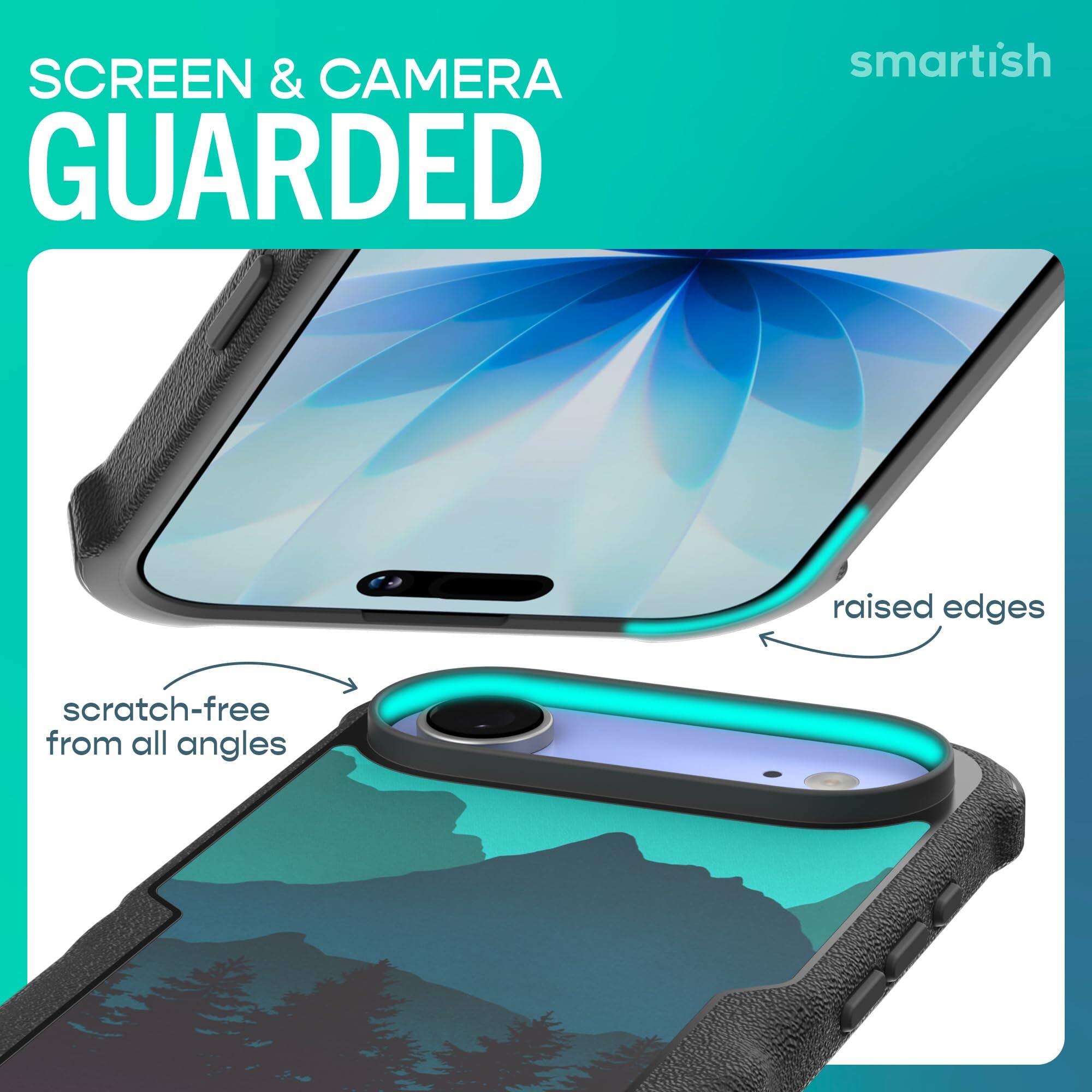 SCREEN & CAMERA GUARDED

smartish

raised edges

scratch-free from all angles