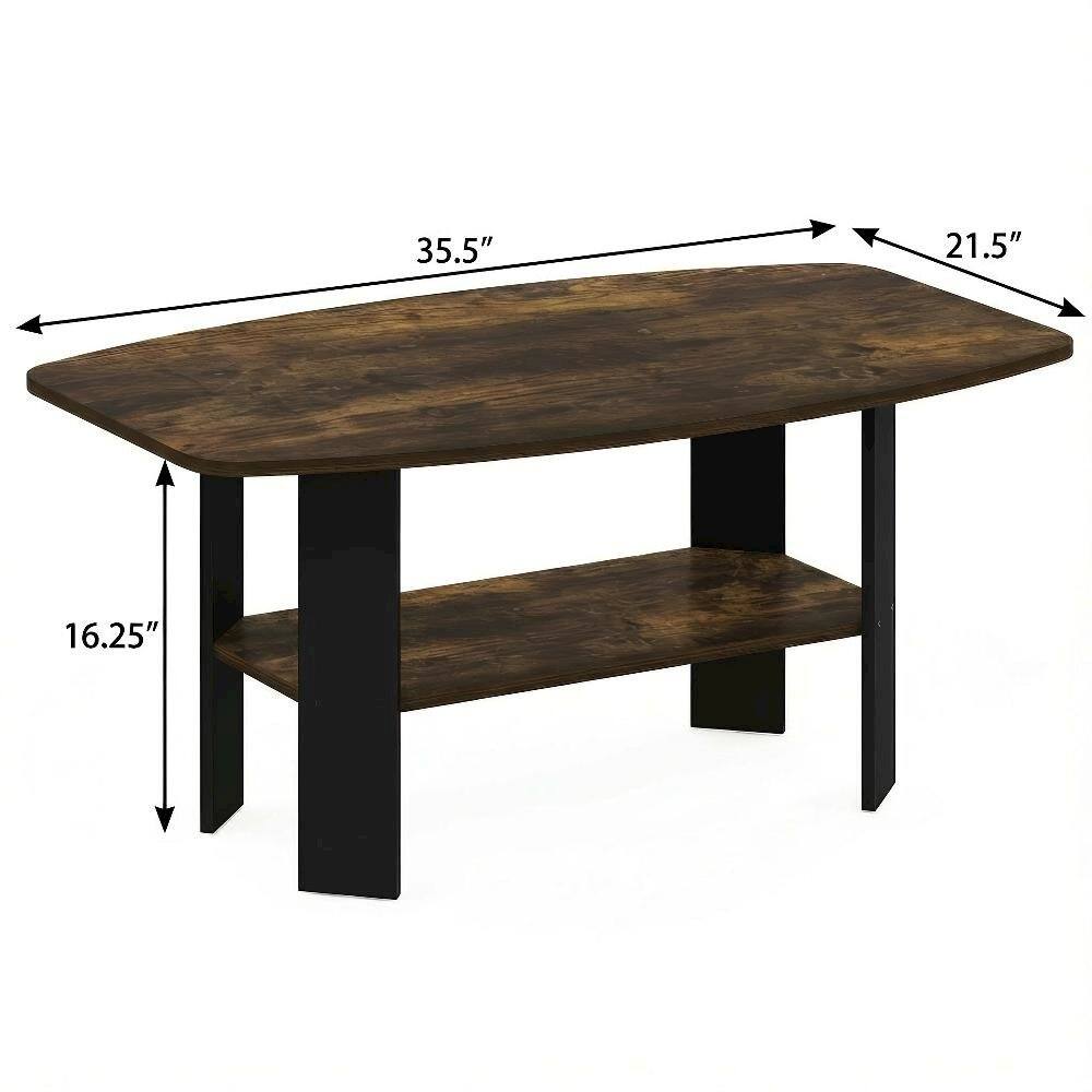 FurniFact - Amber Pine and Black Coffee Table with Minimalist Design and Durable Finish - Amber Pine/Black price history on PriceWatchPro