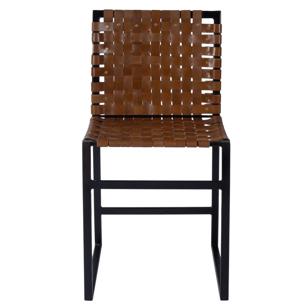 Back. Hivvago - Hivvago 17 Inch Faux Leather Side Chair - Brown.