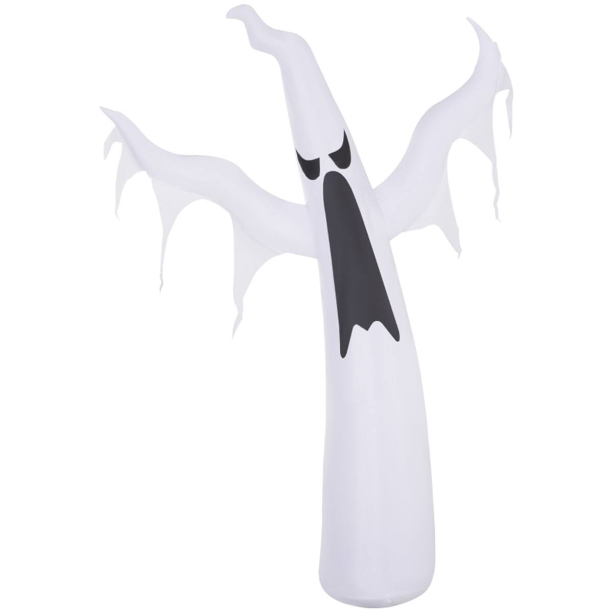 Angle. Sunoyar - 6ft Halloween Inflatable Ghost with LED Lights - White.