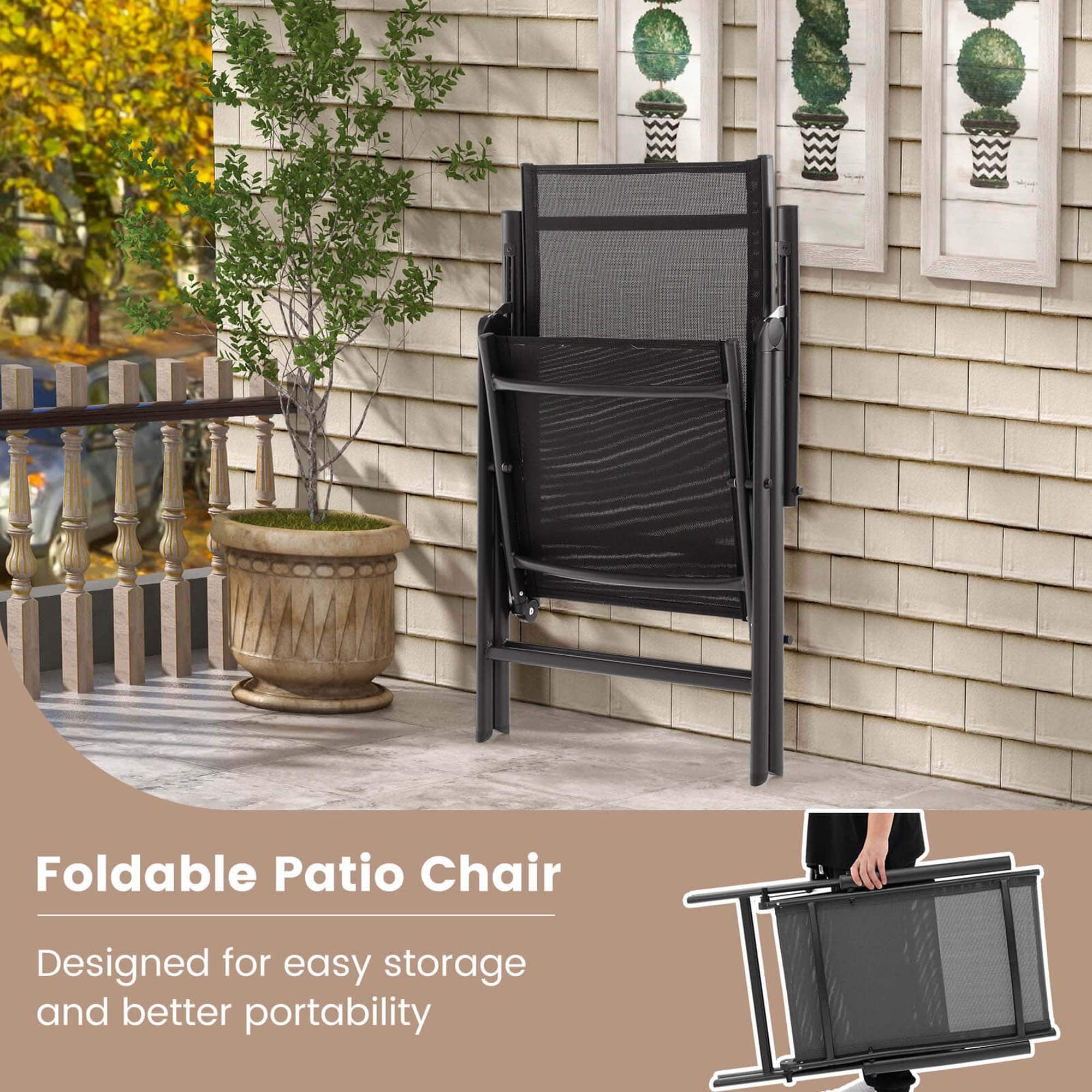 Foldable Patio Chair Designed for easy storage and better portability.