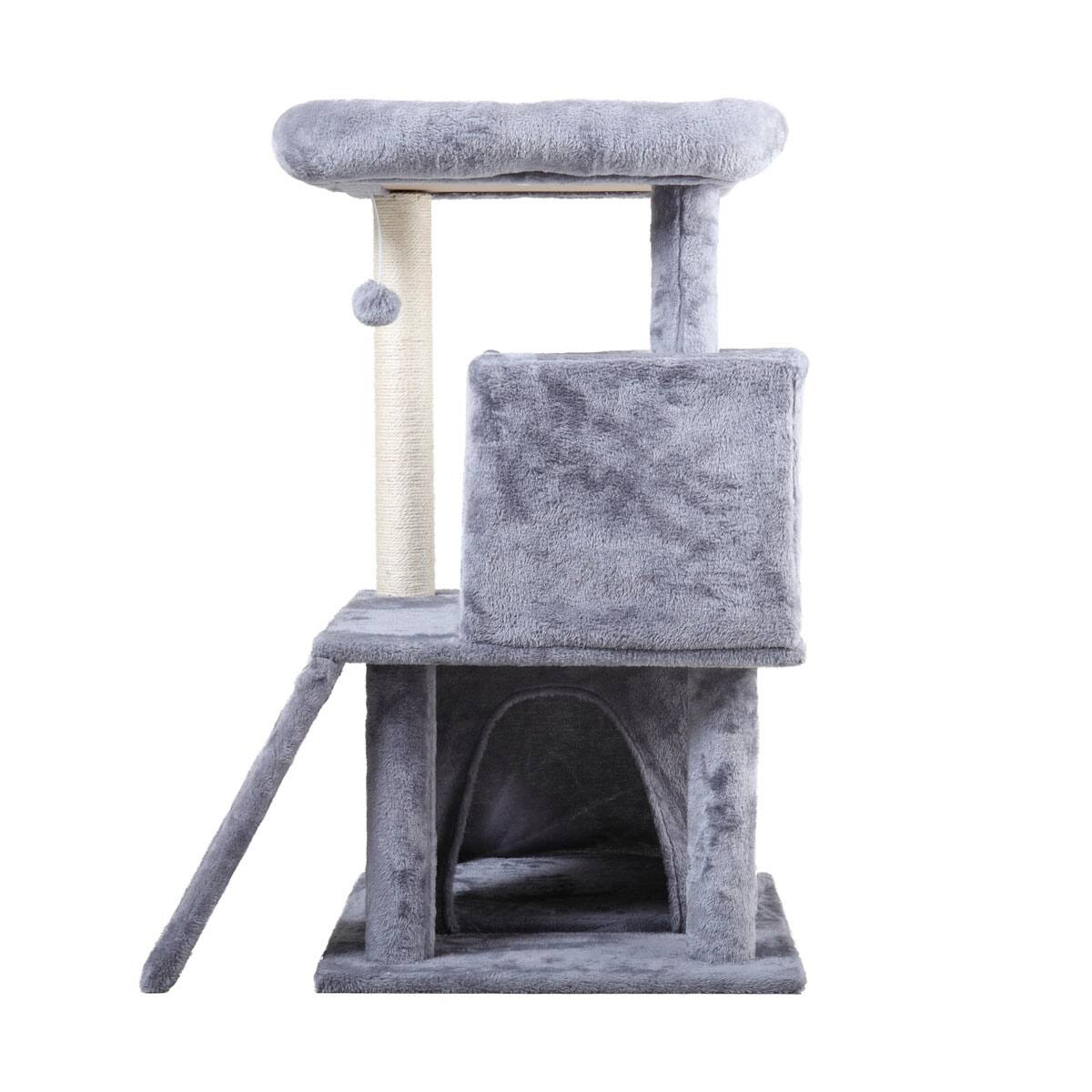 Alt View 1. TinyHomie - Double Layer Cat Tree with House Ladder.