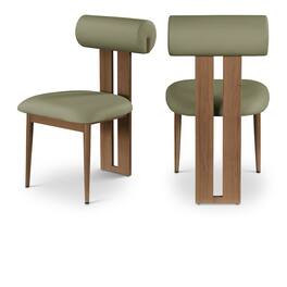 Meridian Furniture - Dario Vegan Leather Dining Chair, Set of 2 - Green