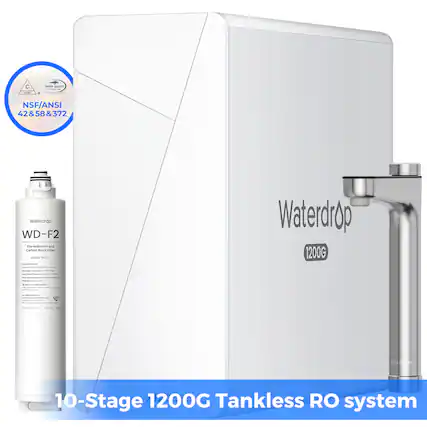 C - URUY d NSF/ANSI 42 & 58 & 372
Waterdrop WD-F2
Pre-sediment and Carbon Block Filter
Waterdrop 1200G
10-Stage 1200G Tankless RO system