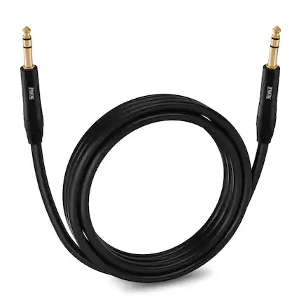 Front. Lyxpro - Balanced Audio 1/4 TRS Cable, Male to Male, Durable & Flexible 1/4 to 1/4 Audio Cable, 10 ft - Black.