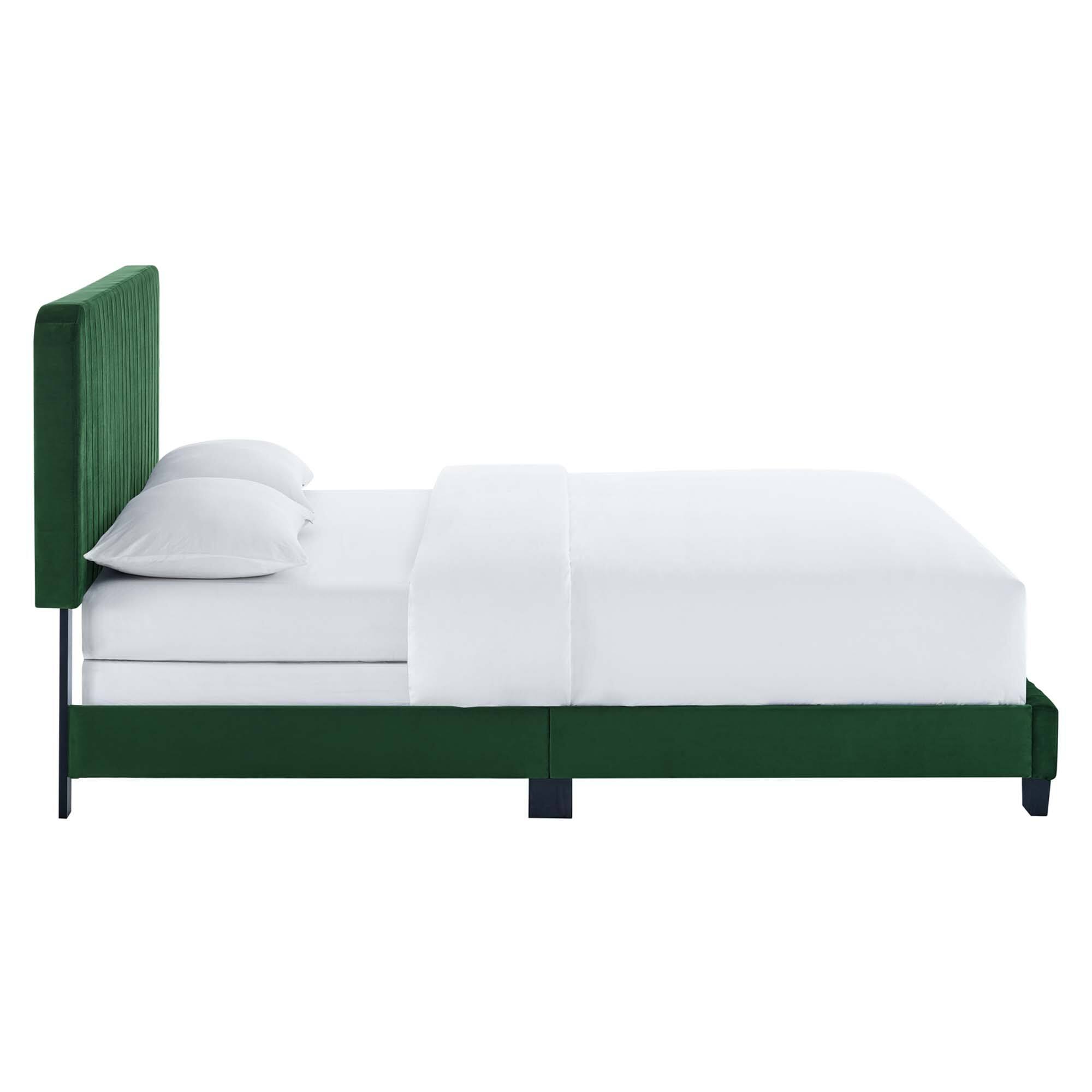 Alt View 1. Modway - Celine Channel Tufted Performance Velvet Full Platform Bed - Red.