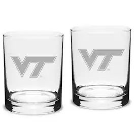 Jardine - Virginia Tech Hokies 2-Piece 14oz. Classic Double Old-Fashioned Glass Set - Multicolor