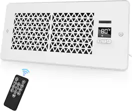 Nordic Hygge - Register Booster Fan for 4" x 10" Register Holes with Remote Control and Thermostat in White