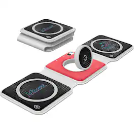 Keyscaper - Miami Marlins 3-in-1 Foldable Charger - White