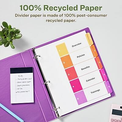 100% Recycled Paper  
Divider paper is made of 100% post-consumer recycled paper.

1. Overview  
2. Policies  
3. Benefits  
4. Calendar  
5. Trainings