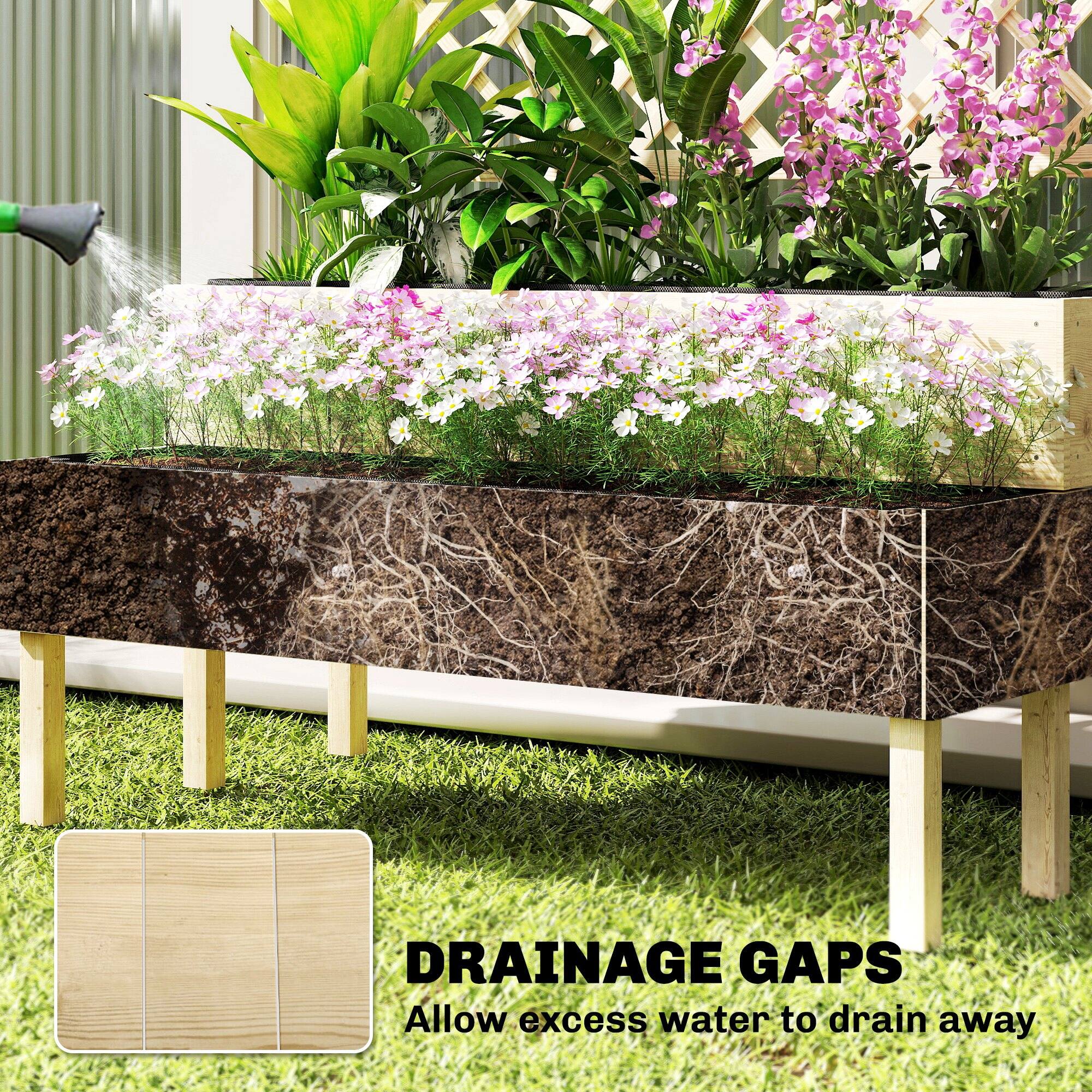DRAINAGE GAPS  
Allow excess water to drain away