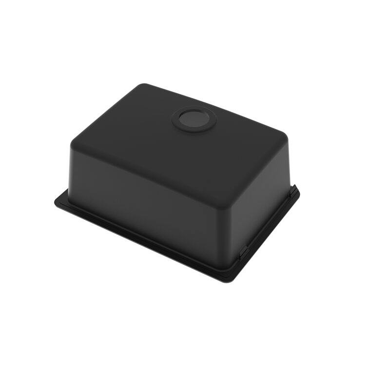 Alt View 1. Winpro - Winpro Undermount Granite Composite 25 in. L x 18-1/2 in. L x 9-1/2 in. Single Bowl Kitchen Sink in Black - Black.