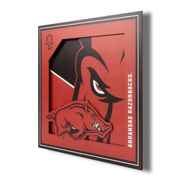 YouTheFan - Arkansas Razorbacks 12'' x 12'' 3D Logo Wall Art - Multicolor