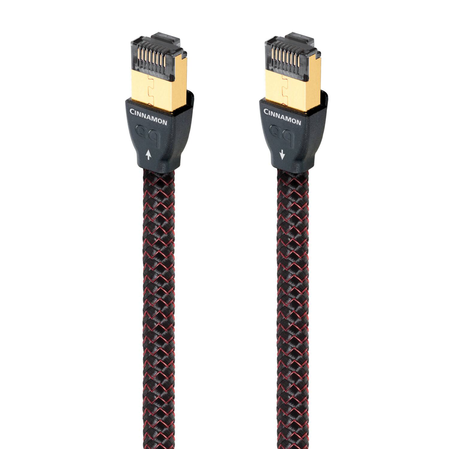 AudioQuest - Cinnamon RJ/E 2.5' Digital Ethernet Cable with RJ45 to RJ45 Connectors - Red on Black