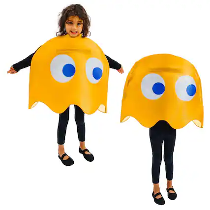 Front. Toynk - PAC-MAN Ghost CLYDE Child Costume | Small - Yellow.