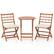 Alt View 9. Costway - 3 PCS Acacia Wood Patio Bistro Set Folding Outdoor Table and Chairs with Cushions - Off White,Natural.
