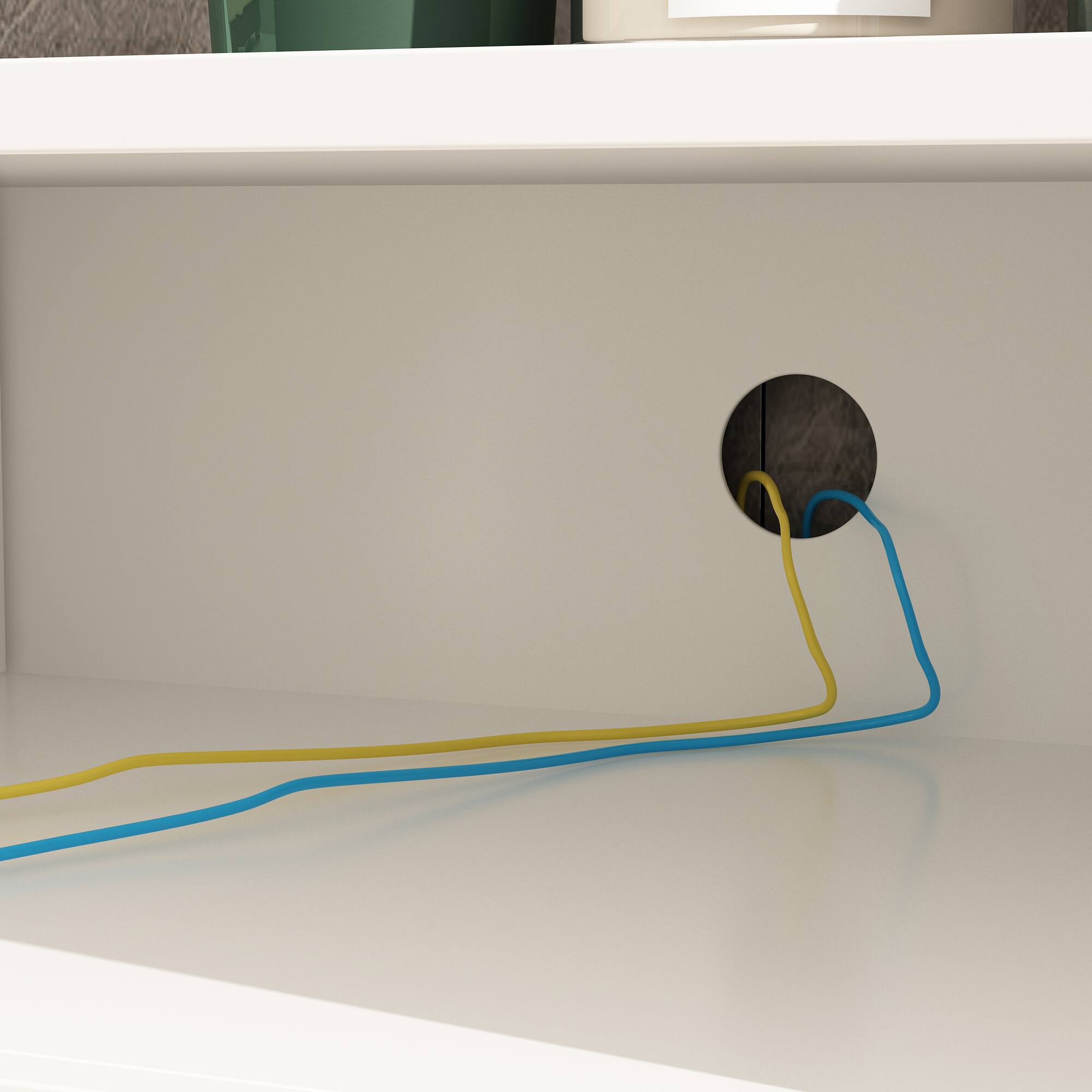 Alt View 2. Famapy - Famapy Entertainment Center: Multi - Storage Mastery, Cable Management & Modern Living Magic - White.