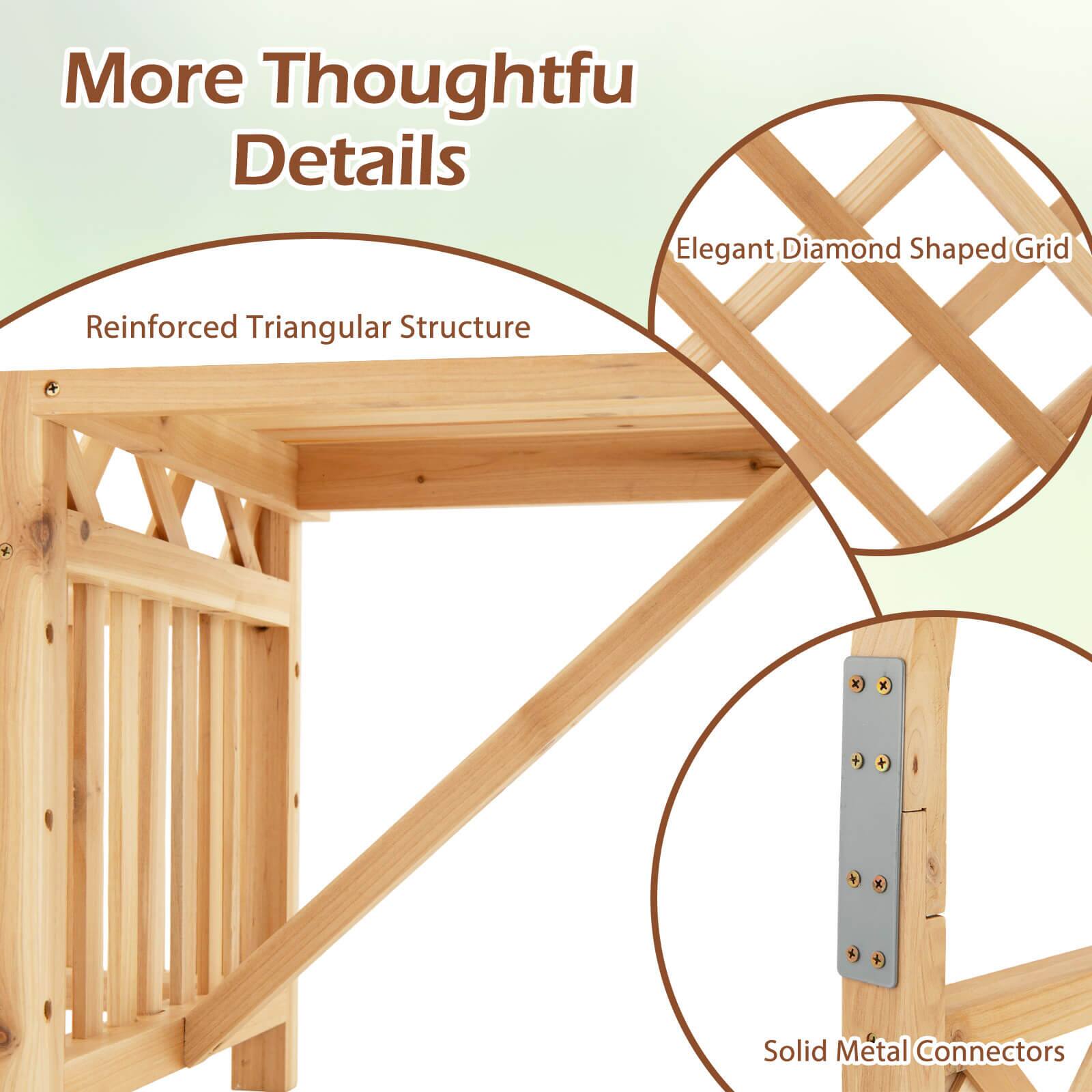 More Thoughtful Details

- Reinforced Triangular Structure
- Elegant Diamond Shaped Grid
- Solid Metal Connectors