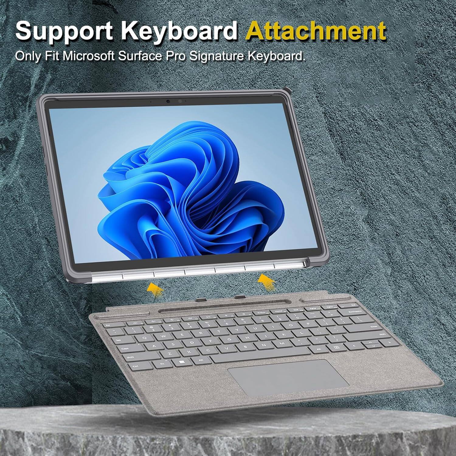 Support Keyboard Attachment Only Fit Microsoft Surface Pro Signature Keyboard.