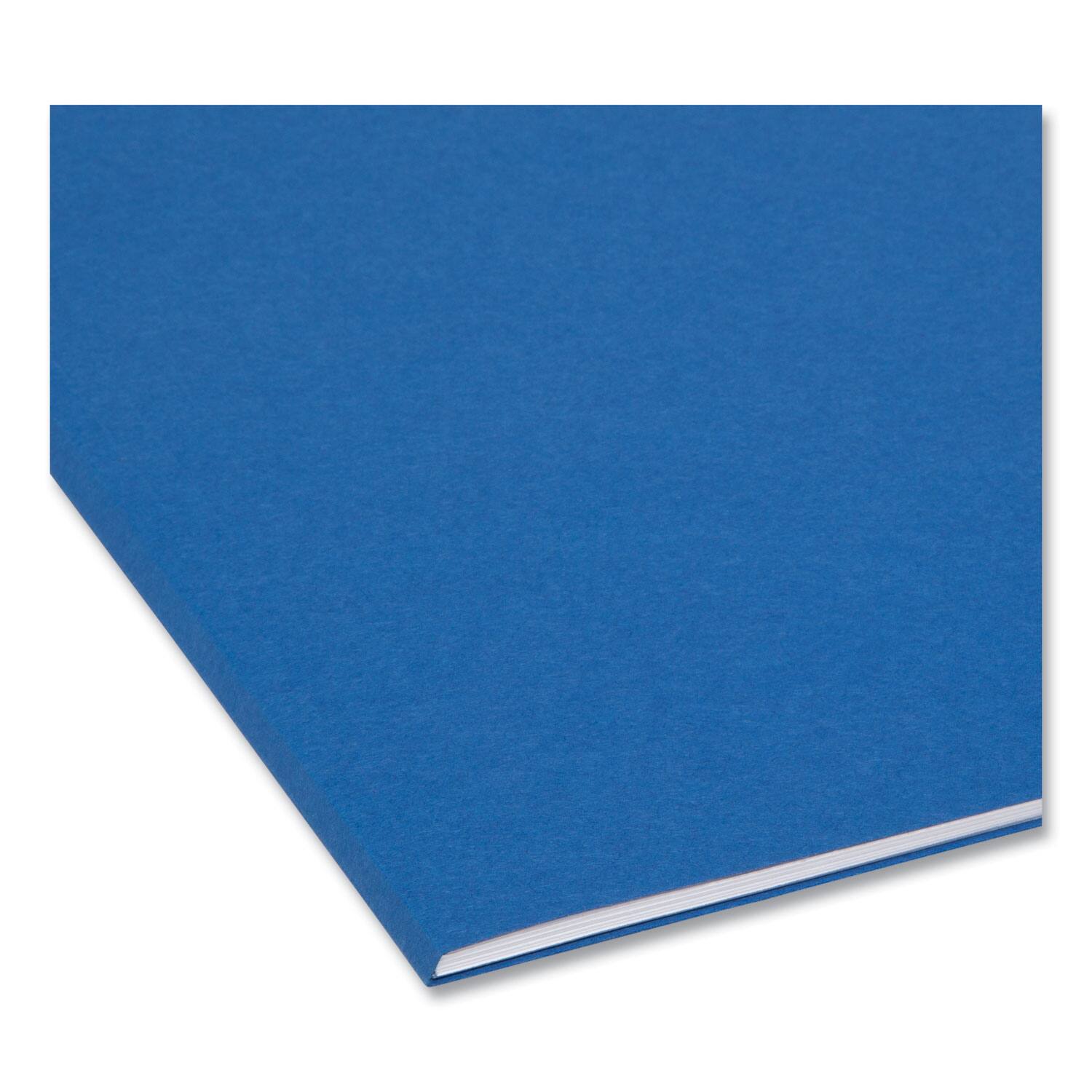 Back. Smead Manufacturing - Colored File Folders, 1/3-Cut Tabs: Assorted, Letter Size, 0.75" Expansion, Navy Blue, 100/Box.